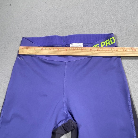 Nike Pro Capri Leggings Women Medium Compression Purple Grey Activewear Casual - Picture 5 of 9